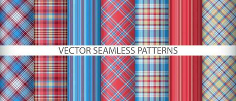 Set textile check pattern. Tartan background seamless. Texture fabric plaid vector. vector