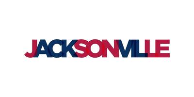 Jacksonville, Florida, USA typography slogan design. America logo with graphic city lettering for print and web. vector