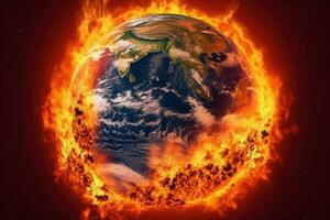 Global warming is the long-term heating of Earth, Gnerative AI photo