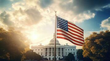 Estados Unidos independencia día eso es un declaración de independencia y democracia.la 4to de julio es el independencia día de el unido estados allí será ser un celebracion y espectáculo el democracia. generativo ai foto