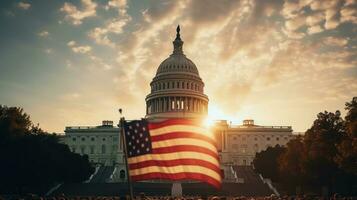 Estados Unidos independencia día eso es un declaración de independencia y democracia.la 4to de julio es el independencia día de el unido estados allí será ser un celebracion y espectáculo el democracia. generativo ai foto