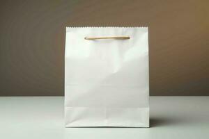 Paper bag of fast food restaurant. Generate Ai photo