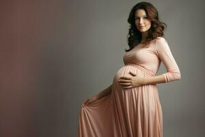 Pregnant woman photo person. Generate Ai