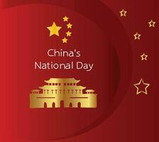 National Day of the Peoples Republic of China is celebrated every year on 1 october vector