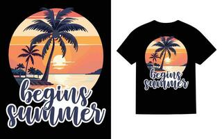 Summer T-Shirt Design Ai Generate vector