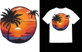 Summer T-Shirt Design Ai Generate vector