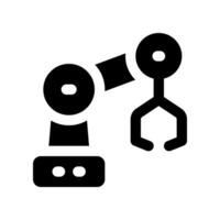 robot arm solid icon. vector icon for your website, mobile, presentation, and logo design.