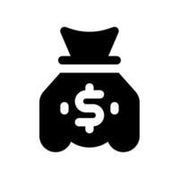 money bag solid icon. vector icon for your website, mobile, presentation, and logo design.