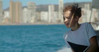 Teenager on a boat trip video