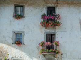 House adorned with flowers photo