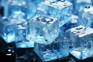 Ice isolated on a dark background photo