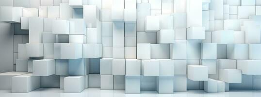 Abstract white 3d cubes background photo