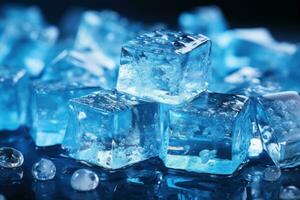 Ice isolated on a dark background photo