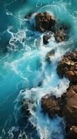 waves crashing on rocks photo