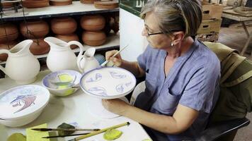 Lavorando nel un' ceramica laboratorio e utensili video