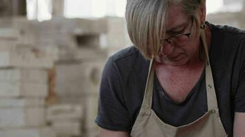 Lavorando nel un' ceramica laboratorio e utensili video