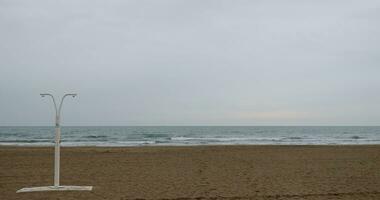 Empty beach in autumn video