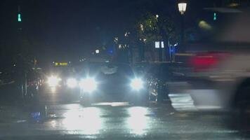 Night traffic in Valencia, Spain video