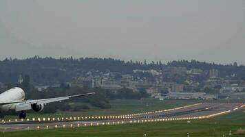 Passenger airplane landed at the airport video