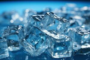 Ice cube. Ice block. Isolated ice cubes set photo