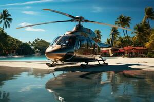 Modern helicopter for private use photo