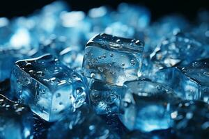 ice cubes on a black background photo