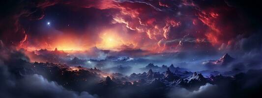 Milky Way sky background photo