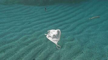 Polluting the ocean - floating medical mask video