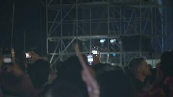 Musik- Fans genießen das Konzert und Tanzen video