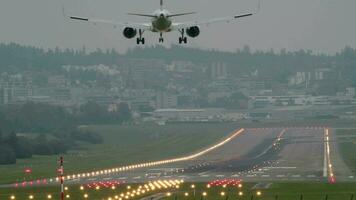 Airplane landing at the airport video