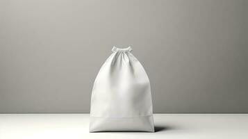 Packaging Bag Mockup White with shades on white Bg, AI Generated photo