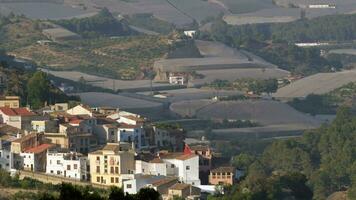 Polop view with houses and medlar plantations, Spain video