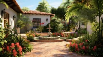 Classic Hispanical garden design photo