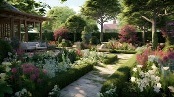 Classic english garden design photo