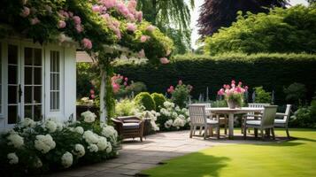 Classic english garden design photo