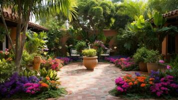 Classic Hispanical garden design photo