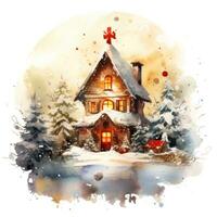 Watercolor Christmas clipart photo