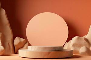 Abstract background for cosmetic product display stone podium minimal background photo