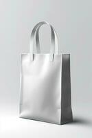 Packaging Bag Mockup White with shades white background, AI Generated photo