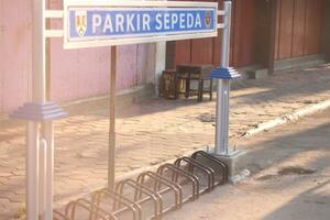 Magelang, Indonesia.09 10 2023-special bicycle parking in the largest traditional market area in Magelang. photo