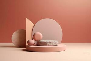 Abstract background for cosmetic product display stone podium minimal background photo