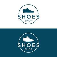 Men's shoe logo template design for running or sport.Logo for shoe shop, fashion and business. vector