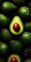 close upavocado with water droplets on it, Generative AI photo