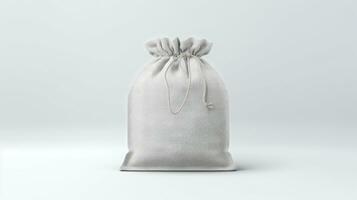 Packaging Bag Mockup White with shades on white Bg, AI Generated photo
