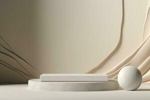 Abstract background for cosmetic product display stone podium minimal background photo