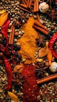 A closeup magazine quality shot of a traditional spices, AI Generated photo