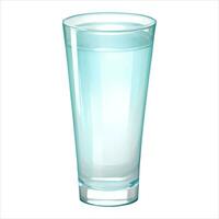 vaso de agua aislado detallado mano dibujado pintura ilustración vector