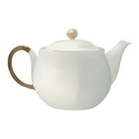 White Ceramic Teapot Isolated Hand Drawn Painting Illustration vector