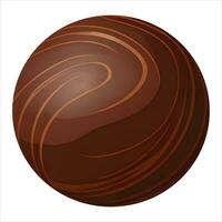 Milky Chocolate Ball Isolated Detailed Hand Drawn Painting Illustration vector