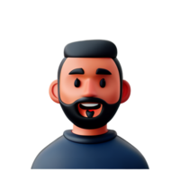 beard  3d rendering icon illustration png